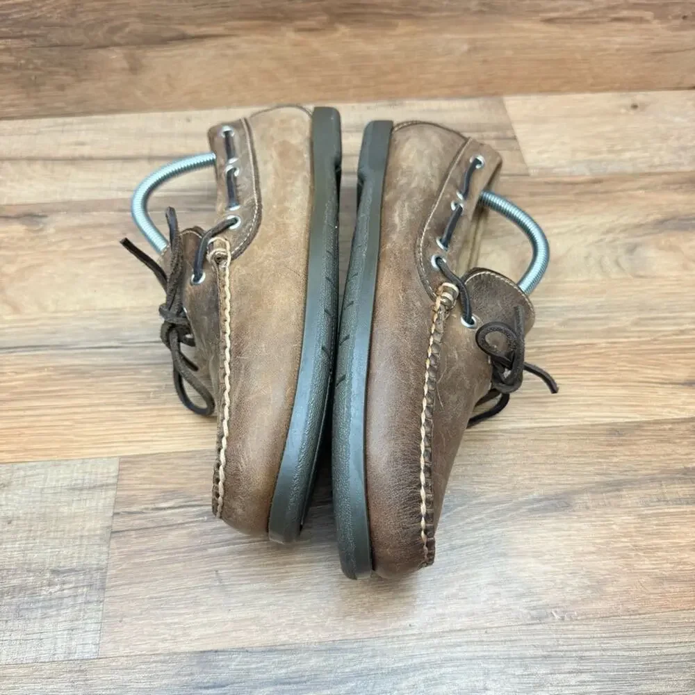 LL Bean Size 8D Signature Brown Boat Shoes Loafers Moccasins Mens